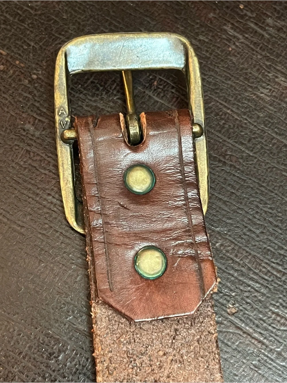 Vintage 1970s Tooled Brown Leather Belt – Scalloped Border & Floral Detail